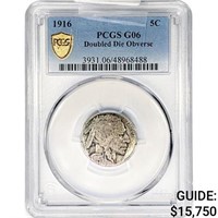 1916 Buffalo Nickel PCGS G06 DDO