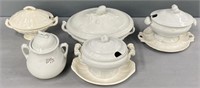 Staffordshire White Ironstone Lot Collection
