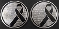 (2) 1 OZ .999 SILVER AWARENESS RIBBON ROUNDS