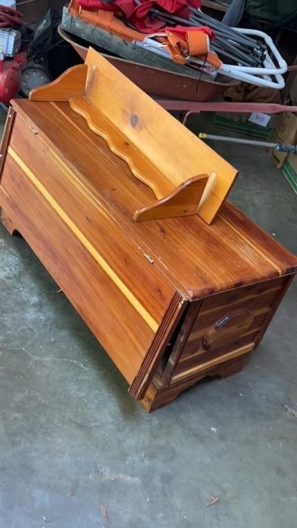 Handmade cedar chest and shelf, need repaired,