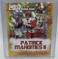 Patrick Mahomes II 2017 Rookie Gems Gold LE Card