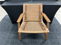 Babbs Woven Back Solid Wood Armchair