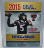 Patrick Mahomes 2015 Rookie Phenoms College Card