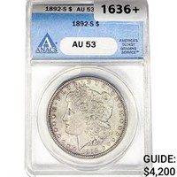 1892-S $10 Gold Eagle ANACS AU53