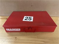 GRAINGER 24 COMPART. METAL ORGANIZER W/ CONTENTS