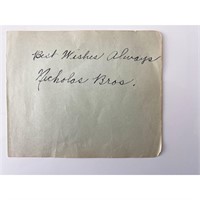 The Nicholas Brothers signed note