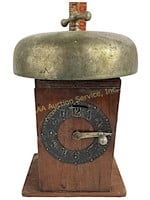Wood clock with large bell