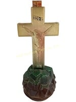 Crucifix glass shade for tv lamp