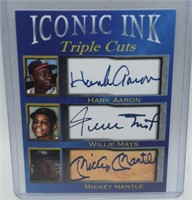 Iconic Ink Triple Cuts Hank Aaron/Willie Mays/