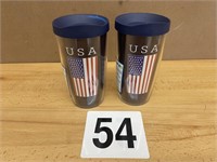 LOT OF 2 USA TERVIS 16 OZ. TUMBLERS