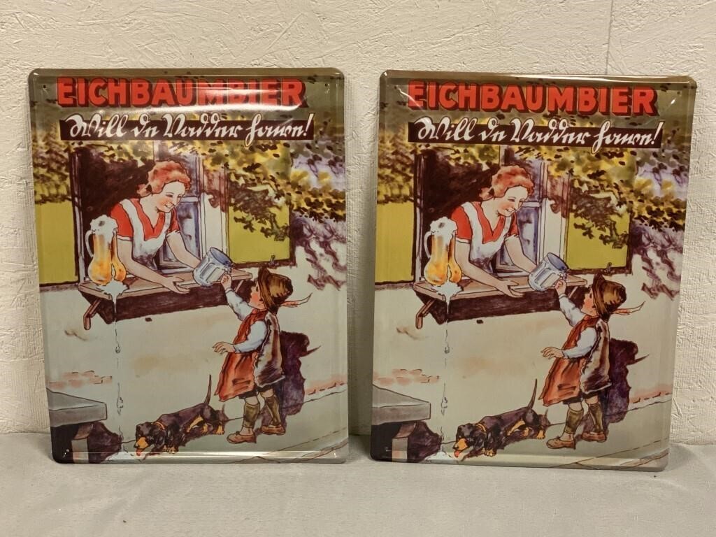 2 Tin Eichbaumier Signs