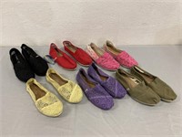 6 Pairs Of Toms Women's Shoes- Size 9.5