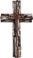 $20  Rustic Wood Resin Wall Cross with Iron Nails