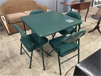 FOLDING CARD TABLE W/ 4 FOLDING CHAIRS