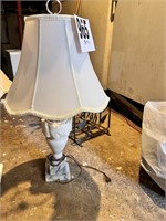 Marble Lamp with Silk Shade