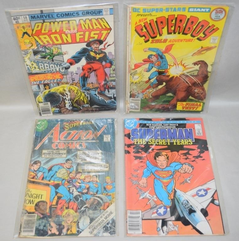 (4) Vintage Comic Books: Superboy, Superman Action