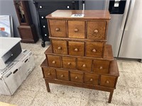 15 DRAWER APOTHECARY WOODEN CABINET 41" TALL