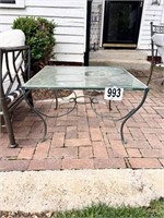 Iron Coffee Table with Glass Top