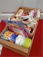 wood crate with garden seeds and more