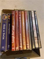 Box of DVDs, VHS tapes