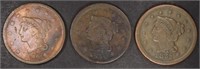 1840 FINE, 1846 VF, 1851 VF/XF BRAIDED HAIR LARGE