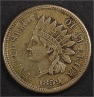 1859 INDIAN CENT XF, SCRATCH