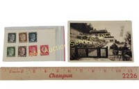 WW II German Stamps and Photo Post Card, Black