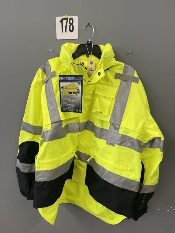 XL CLASS 3 HD WATERPROOF REFLECTIVE RAIN JACKET