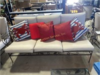 Patio couch with throw pillows