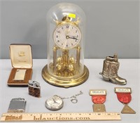 Lighters; Anniversary Clock & Fraternal Medals