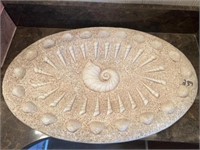 Plaster sea shell decorative plate