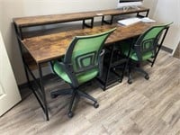 2-Station Desk & 2 Rolling Chairs