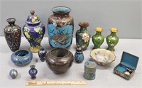 Cloisonne Vases & Lot Collection