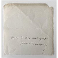 French artist Constant Mayer signed note