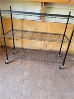 Black Wire Rack Shelves on Wheels 48x44x18