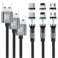 NEW 3PK 3-In-1 Magnetic Charging Cords (6.5FT)