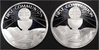 (2) 1 OZ .999 SILVER 2024 FIRST COMMUNION ROUNDS