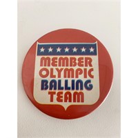 Member Olympic Balling Team vintage pin