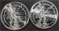 (2) 1 OZ .999 SILVER 2ND AMENDMENT ROUNDS