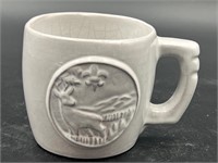 Vintage Frankoma Pottery Coffee Mug Boy Scout 1969
