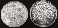 (2) 1 OZ .999 SILVER BUFFALO ROUNDS