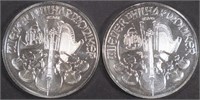 (2) 1 OZ .999 SILVER 2024 PHILHARMONIC ROUNDS