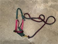 Green and Pink Halter and Lead Rope