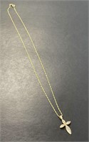 10 KT Diamond Cross Necklace