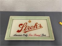 1940's Stroh's Beer Glass Framed Sign Beeco, Inc