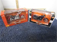 2-- 1:18 DIECAST HARLEY DAVIDSON MOTORCYCLES