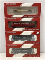 Four Red Caboose HO Scale Train Cars NIB