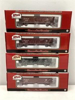 Four Atlas HO Scale Train Cars NIB