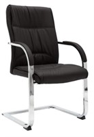 1 LOT 2-OFFICE CHAIR BLACK FAUX LEATHER. (ONE OF