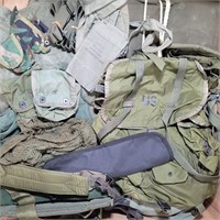 Assortment of Military Surplus Bags, and Gear